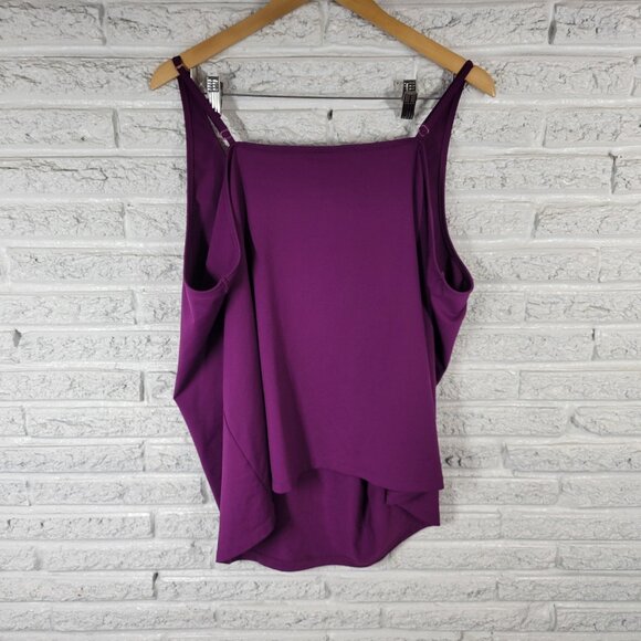 Maggie Barnes Womens Top 2X Plus Camisole Adjustable Spaghetti Strap PUR22E - Picture 5 of 7